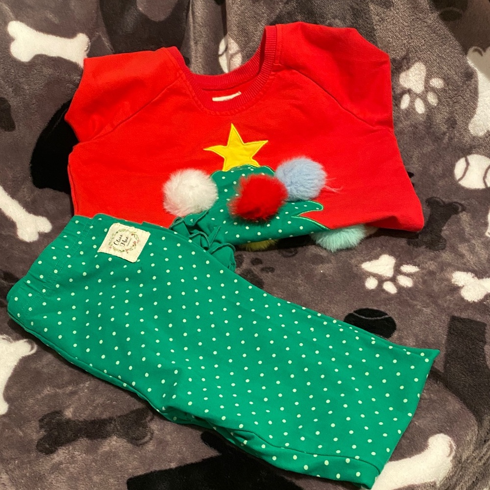 Olive Mae Red and Green Toddler Outfit